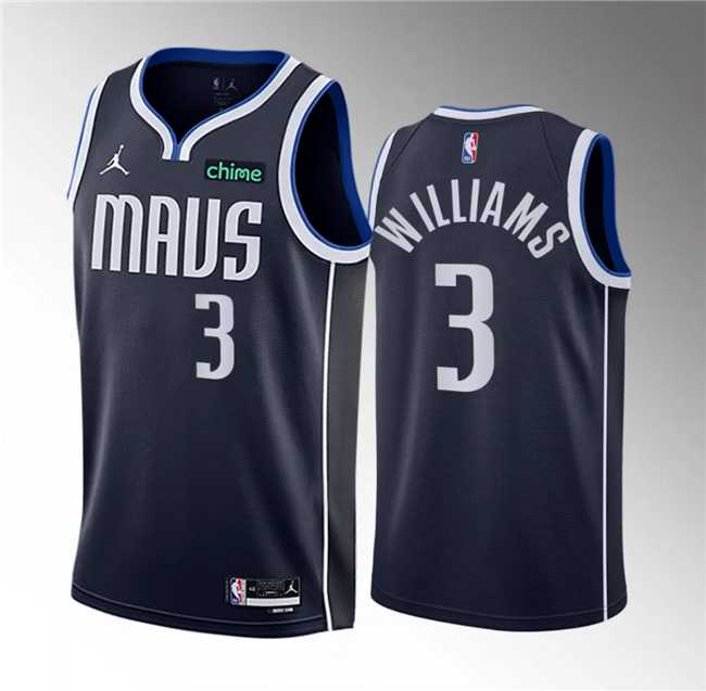 Men%27s Dallas Mavericks #3 Grant Williams Navy Statement Edition Stitched Basketball Jersey Dzhi->dallas mavericks->NBA Jersey